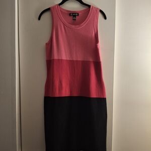 INC International Concepts Colorblock Sheath Dress Sleeveless Scoop Neck Midi